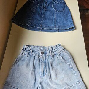 1 crew Cuts Jean skirt 1 Gap Kids jean shorts